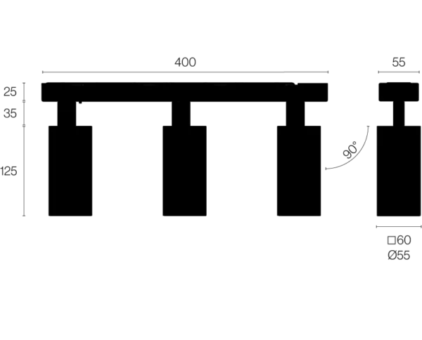 K PLAFONE SNODABILE 3 LUCI